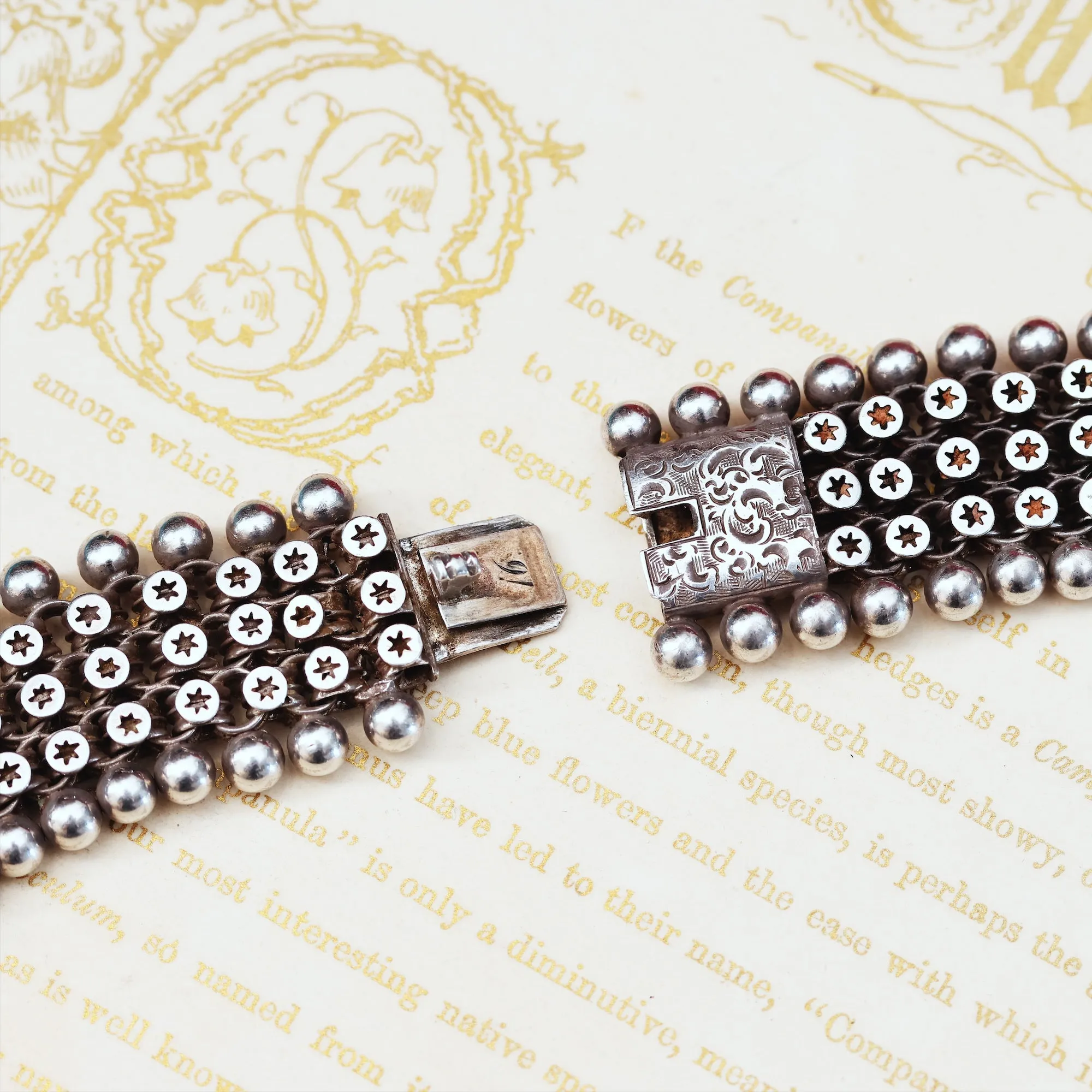 Circa 1880's Archaeological Style Silver Collarette/Bracelets