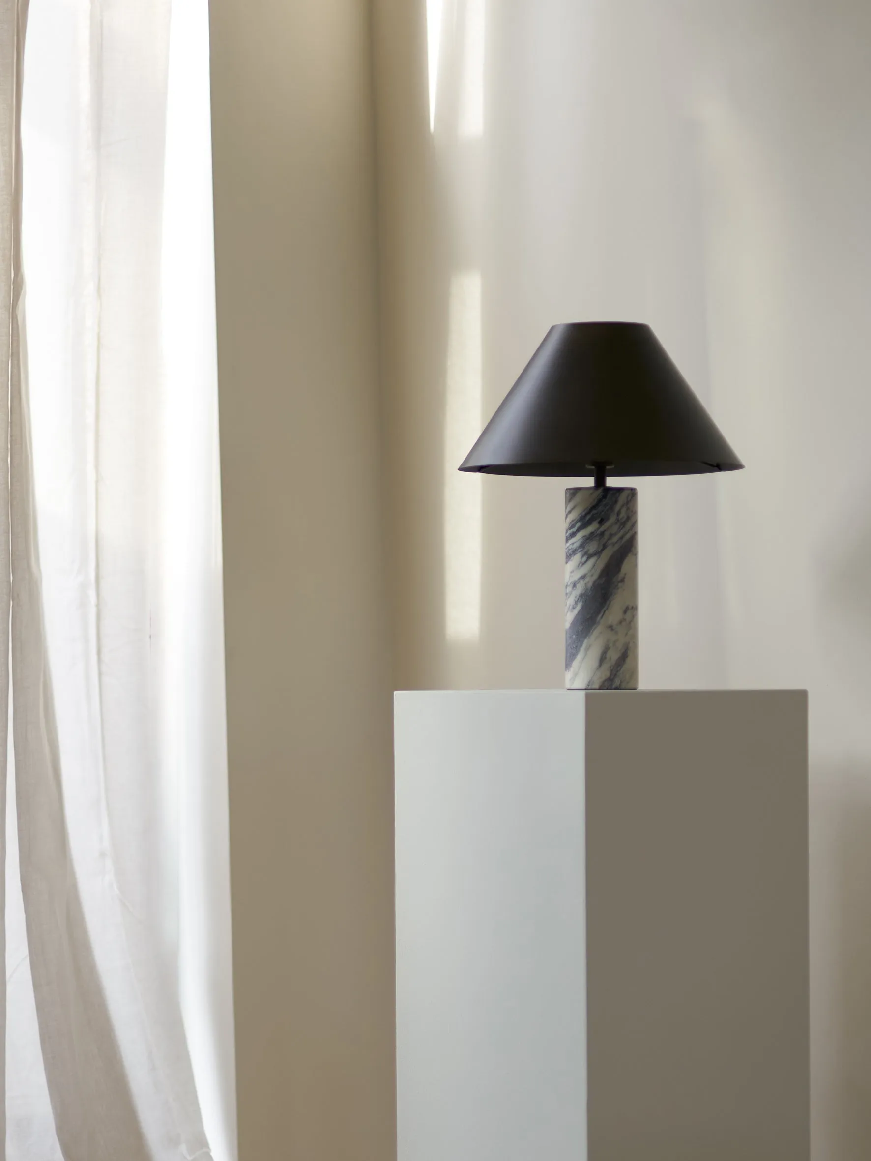 Cline - calacatta viola marble and bronze table lamp