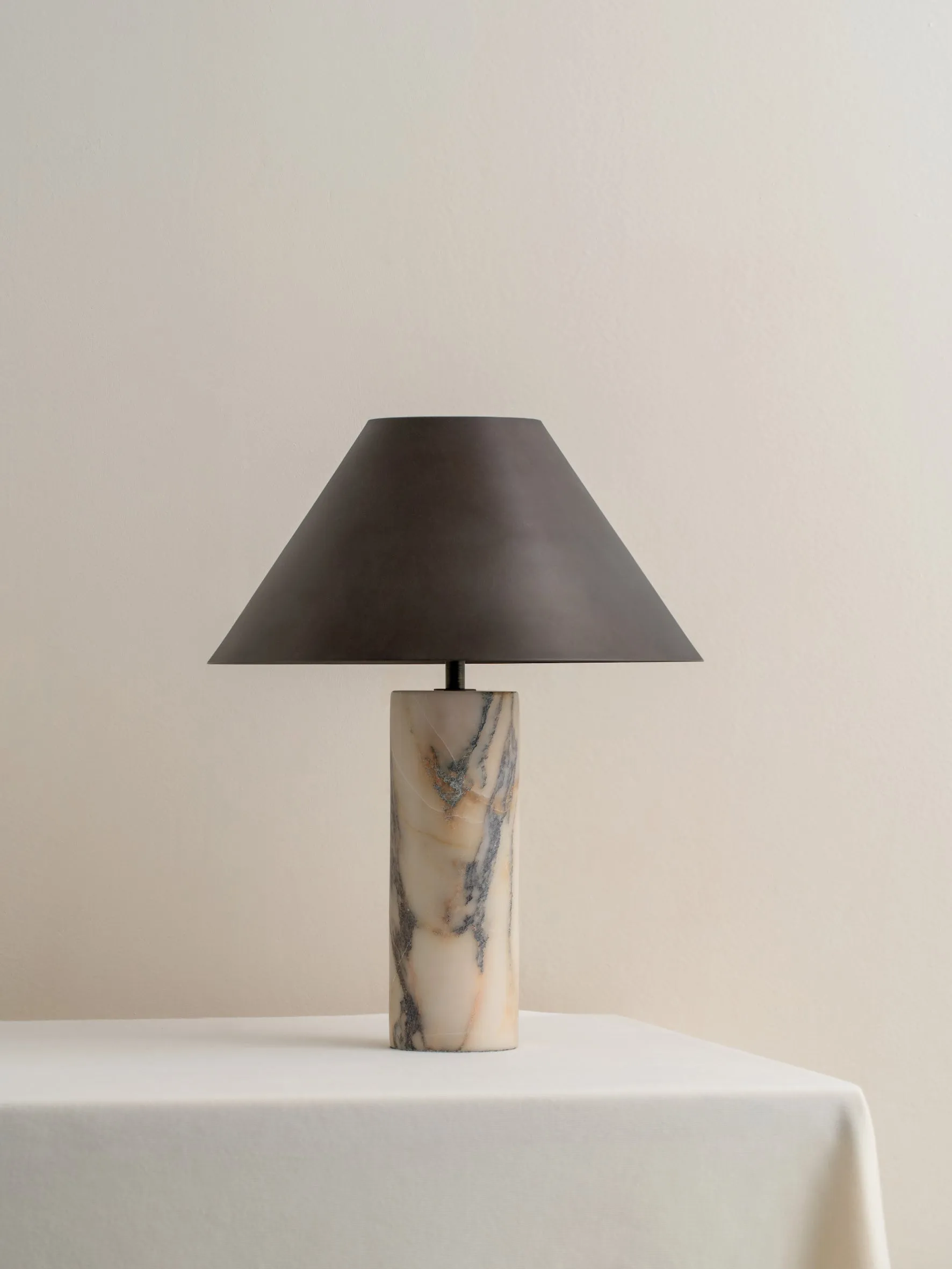 Cline - calacatta viola marble and bronze table lamp