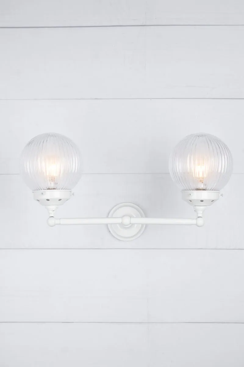 Dakota Reeded Glass Double Wall Light