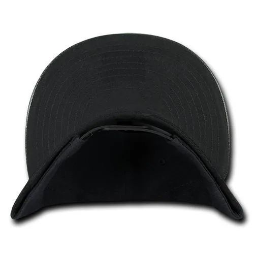 Decky 1071 Vinyl Brim Snapback Hat, 6 Panel Vinyl Snapback Cap