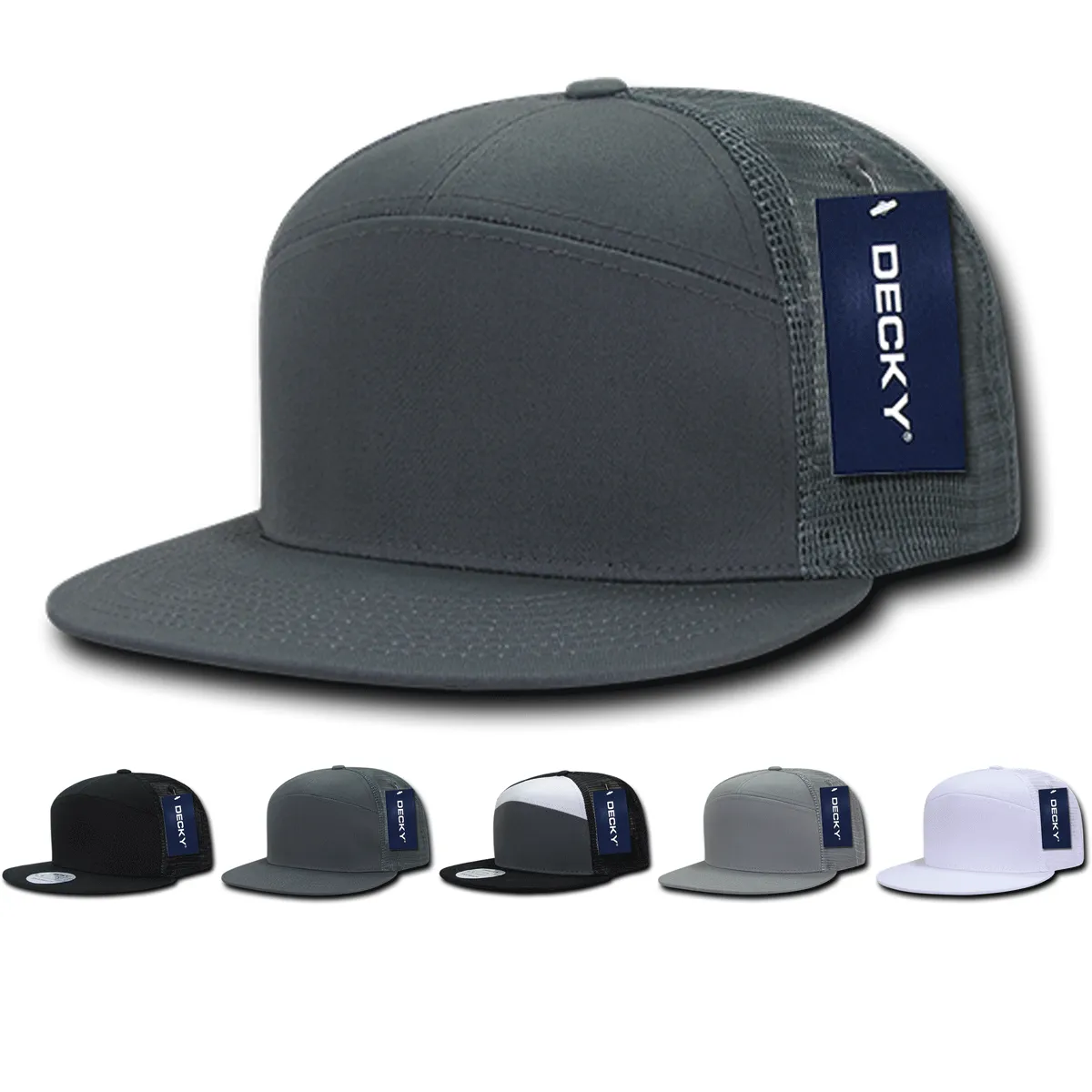 Decky 1133 7 Panel High Profile Structured Cotton Blend Trucker Hat - CASE Pricing