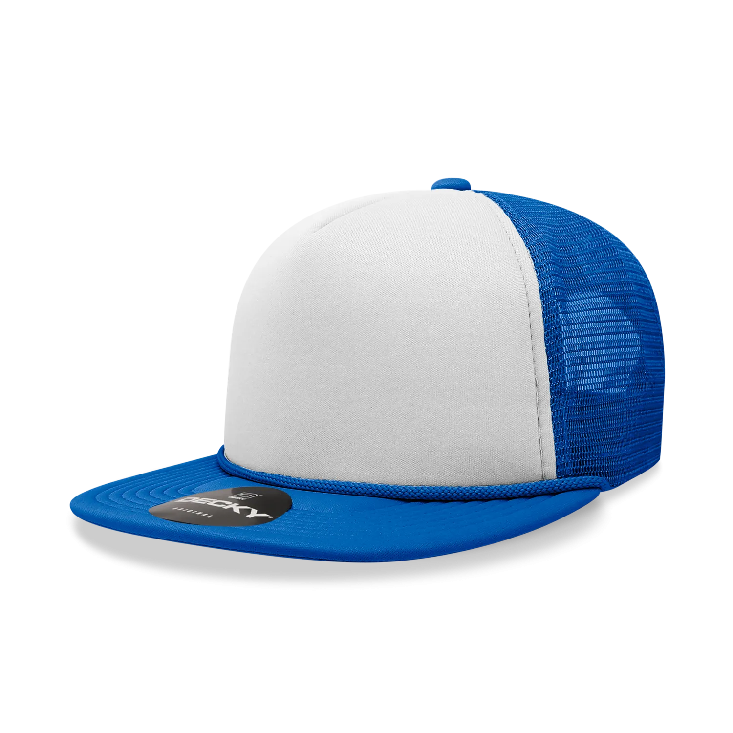 Decky 224 Blank 2-Tone Flat Bill Foam Trucker Hat