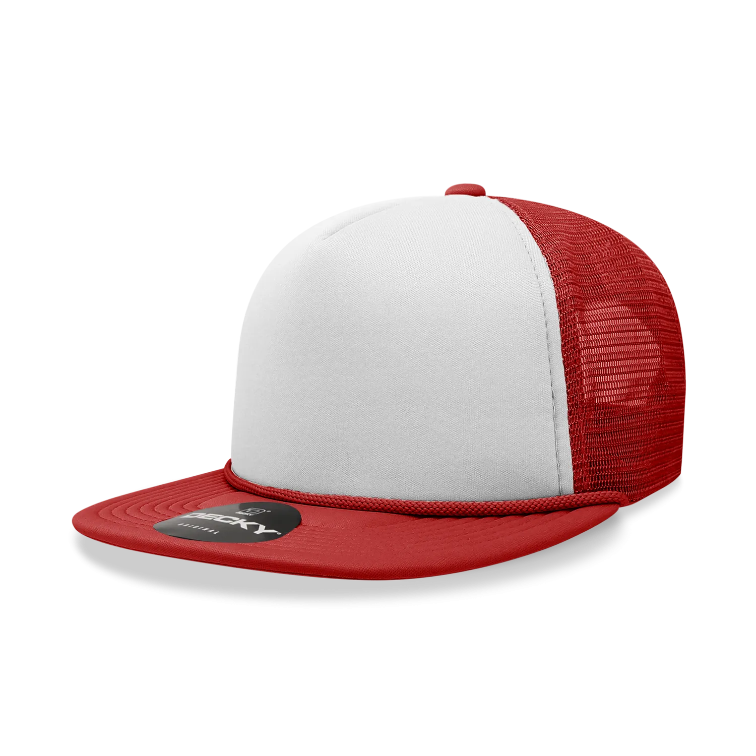 Decky 224 Blank 2-Tone Flat Bill Foam Trucker Hat