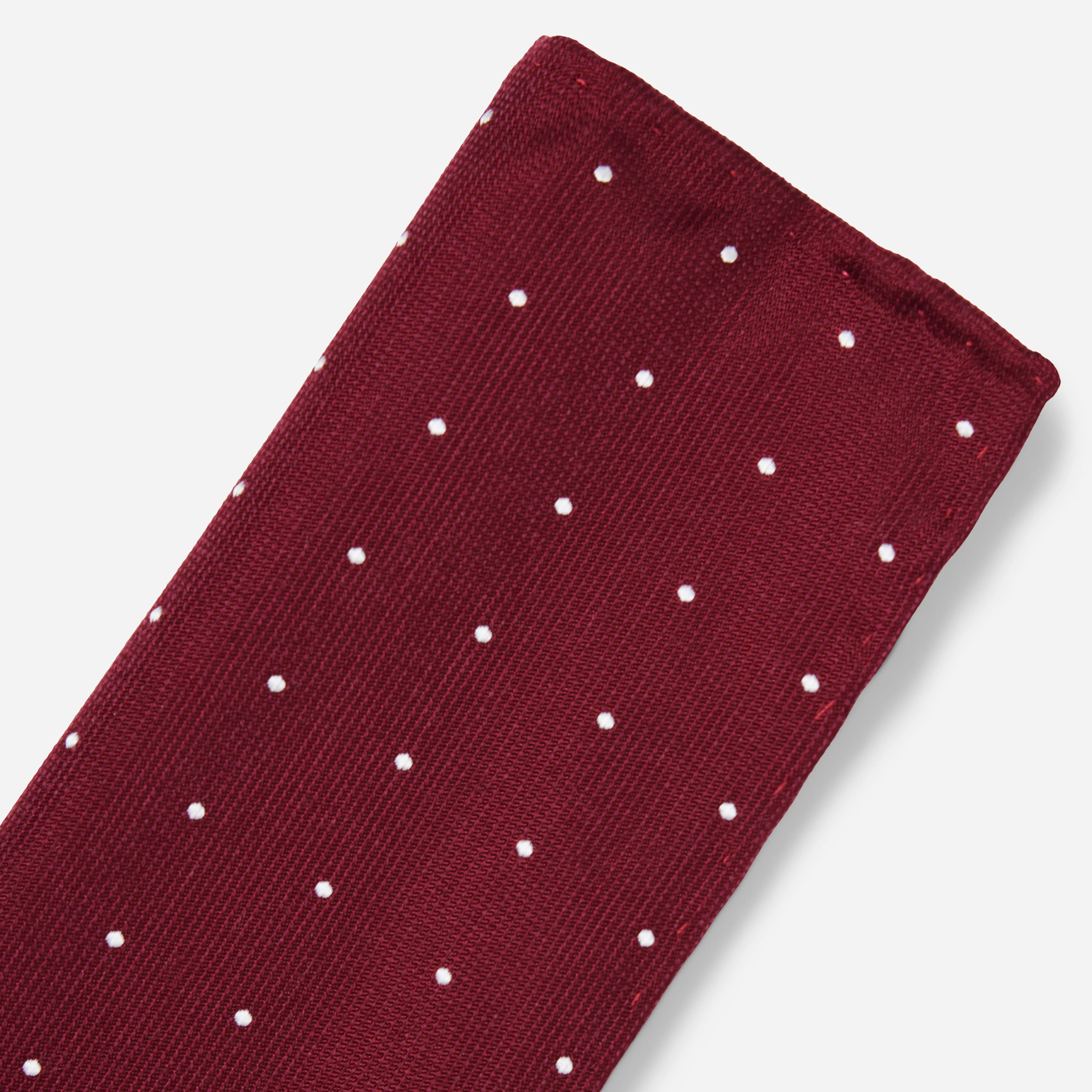 Dotted Report Burgundy Pocket Square