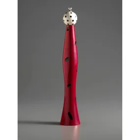 E2-6 in Red, Black, White Wooden Salt and Pepper Mill Grinder Shaker by Robert Wilhelm of Raw Design