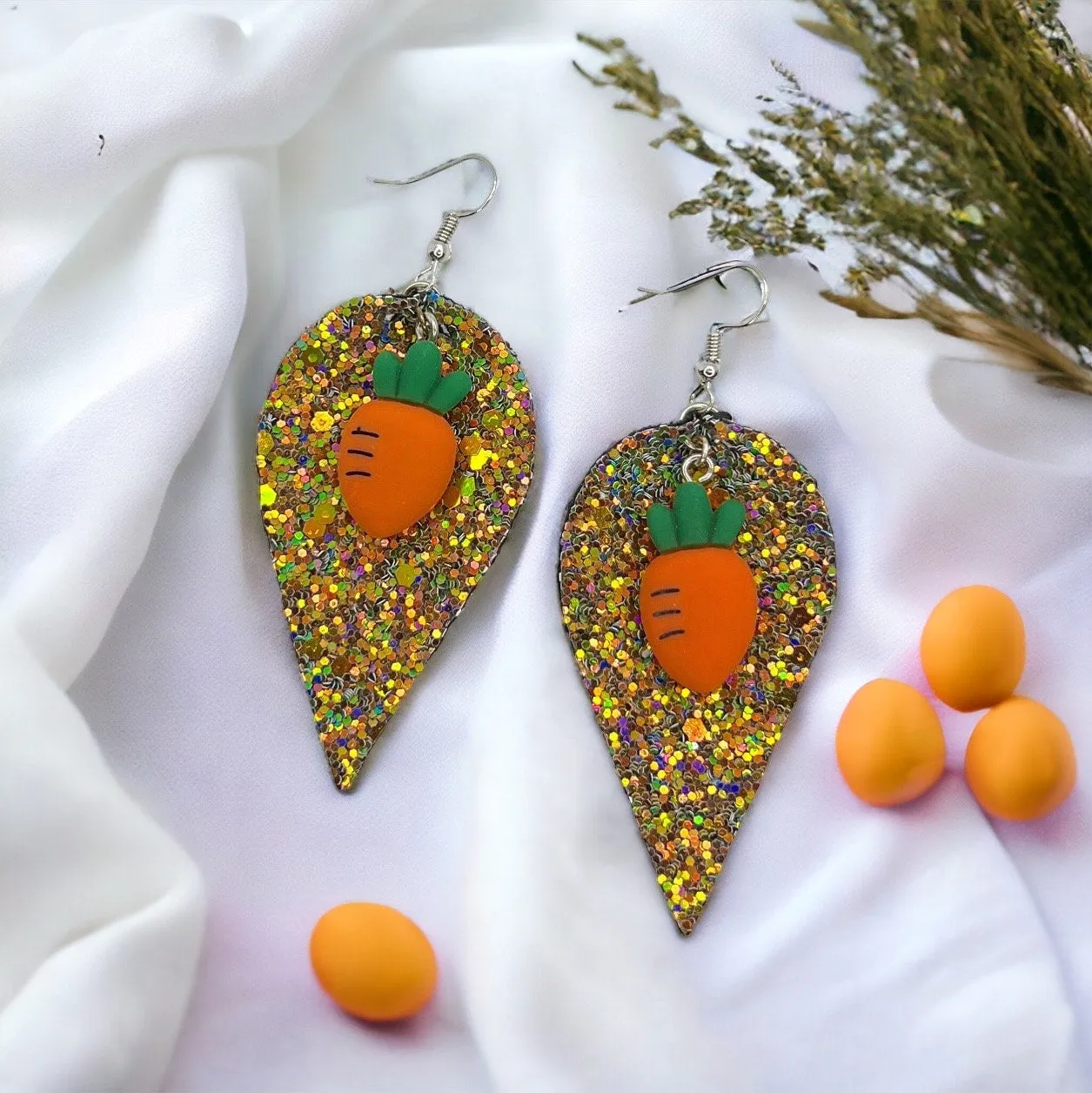 Easter Earrings - Carrot Earrings, Happy Easter, Easter Bunny, Easter Earrings, Easter Carrot, Easter Accessories, Easter Basket, Rabbit