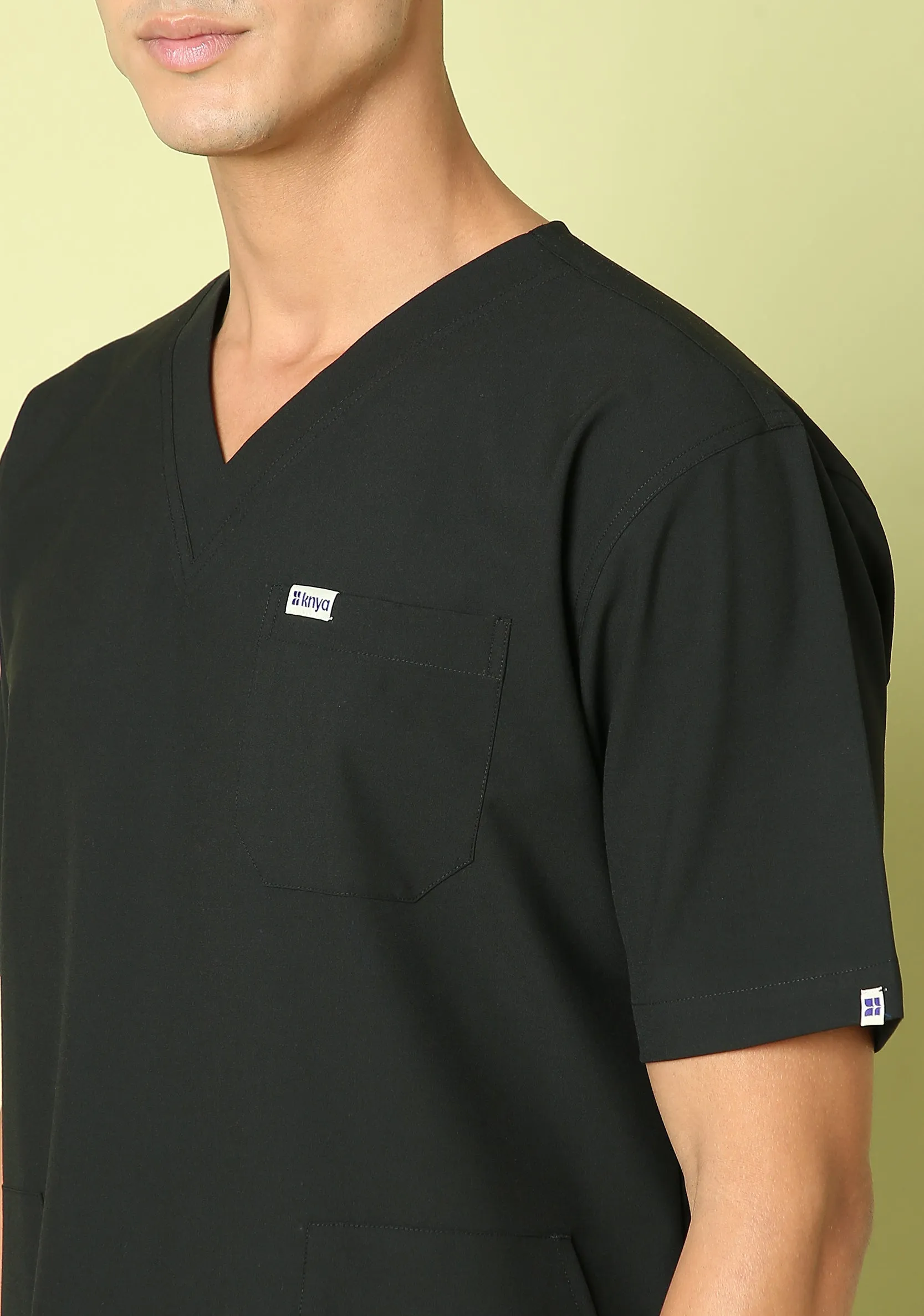 Ecoflex Men's V-Neck (Black) Scrub