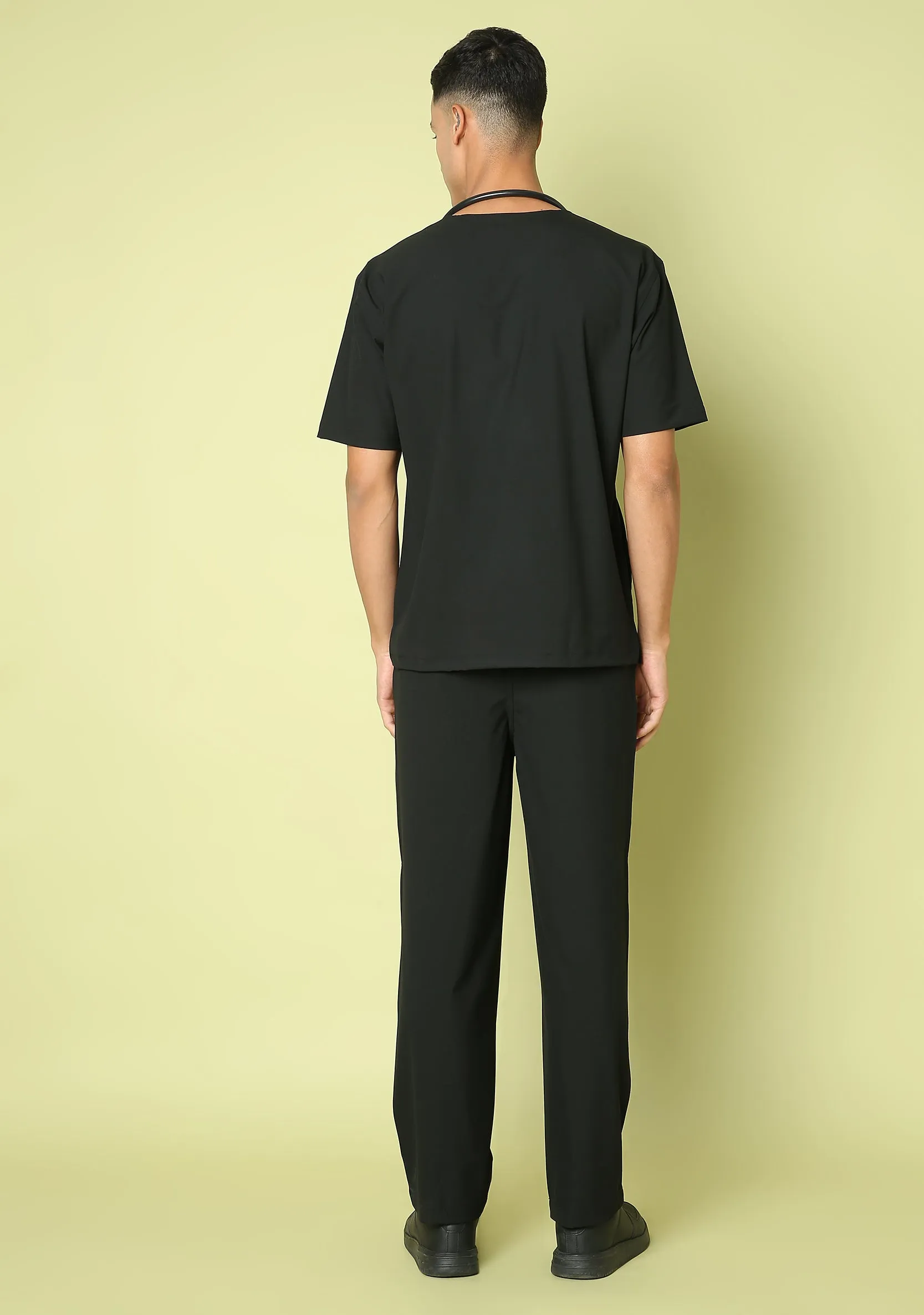 Ecoflex Men's V-Neck (Black) Scrub