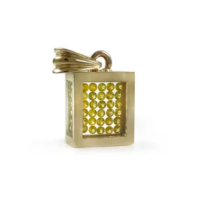 Floating Color Enhanced (HP/HT) Canary Diamond Pavé Pendant - 14k Yellow Gold