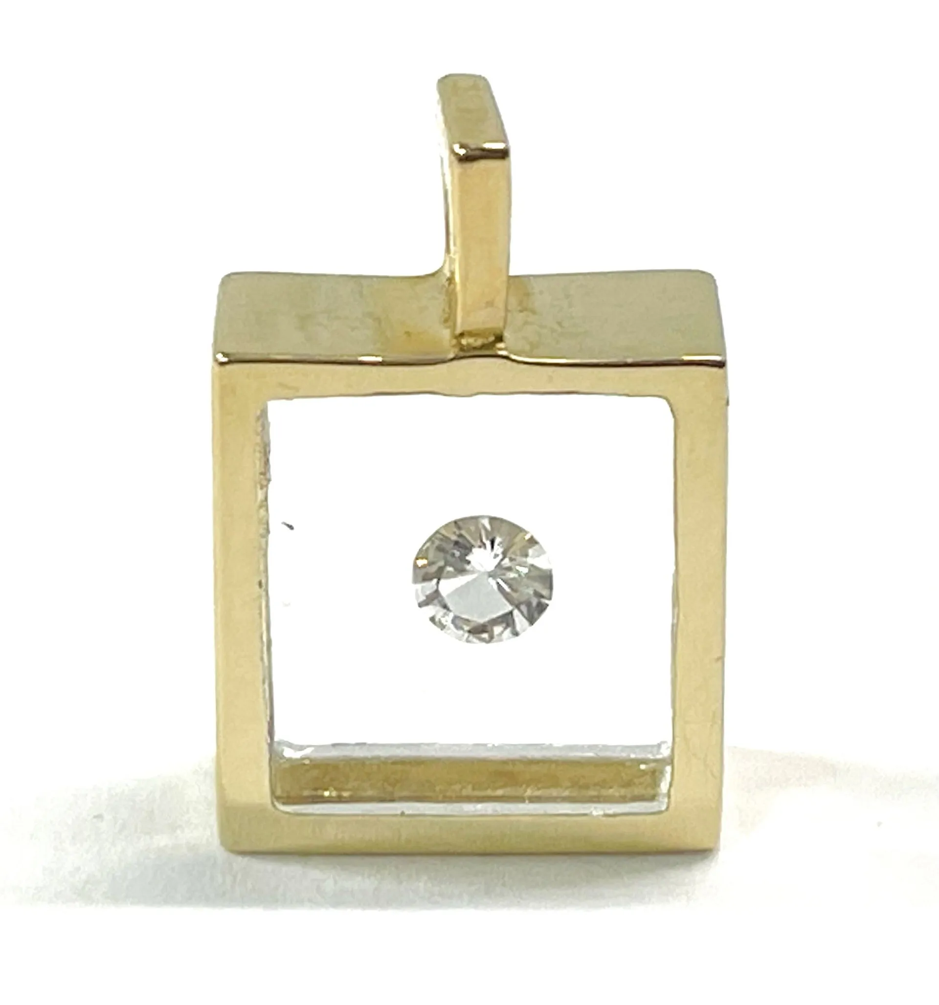 Floating Diamond Solitaire Diamond Pendant, 0.10ct