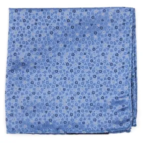 Flower Fields Light Blue Pocket Square