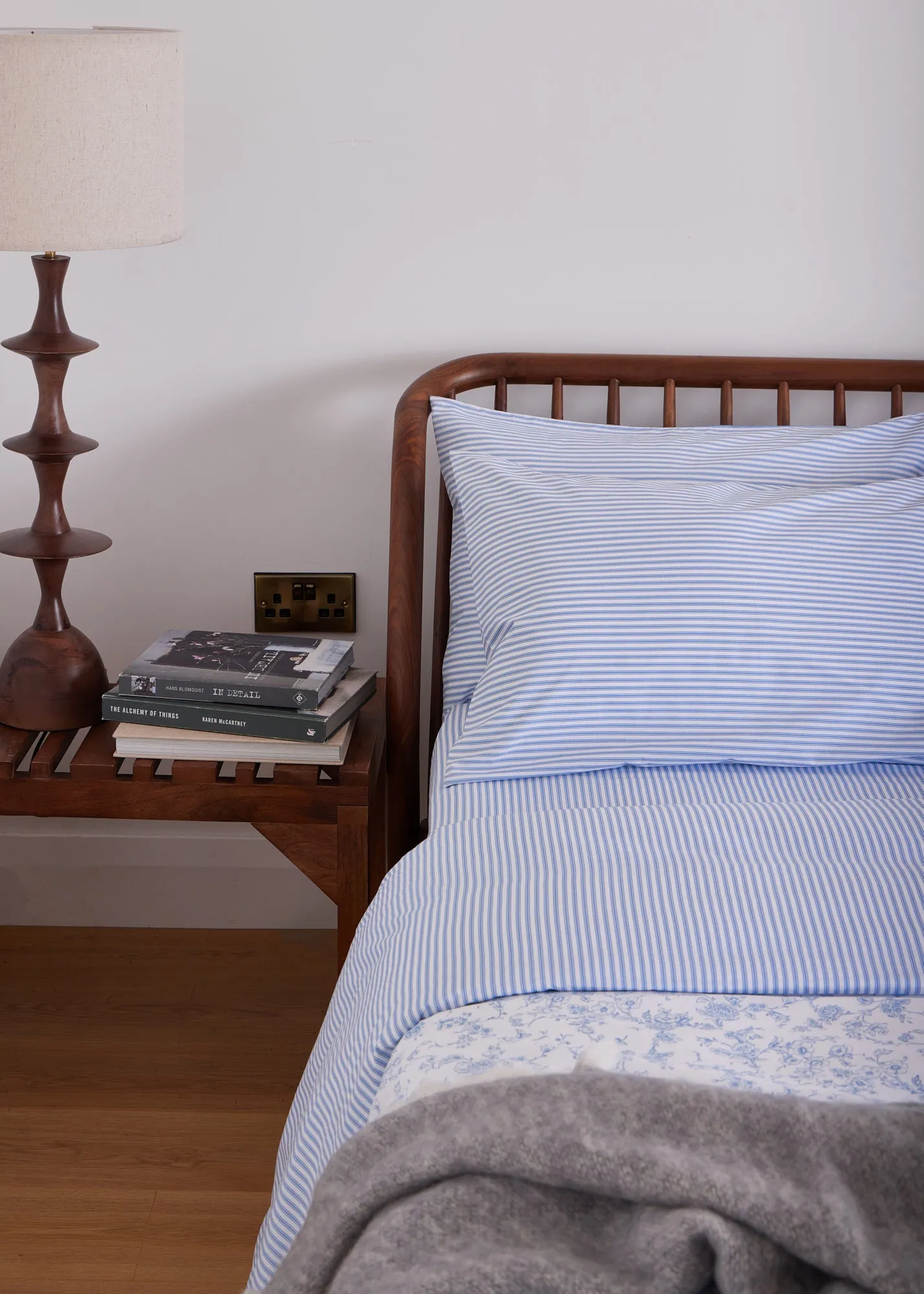 Foxford Blue Stripe Fitted Sheet