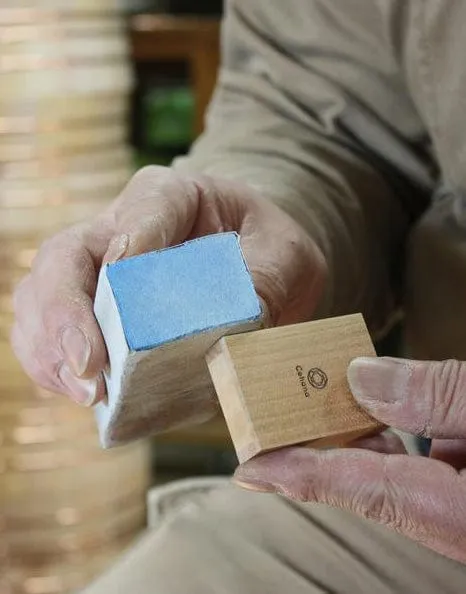 Green Glass Sewing Pins in a Cherry-Wood Box, Cohana