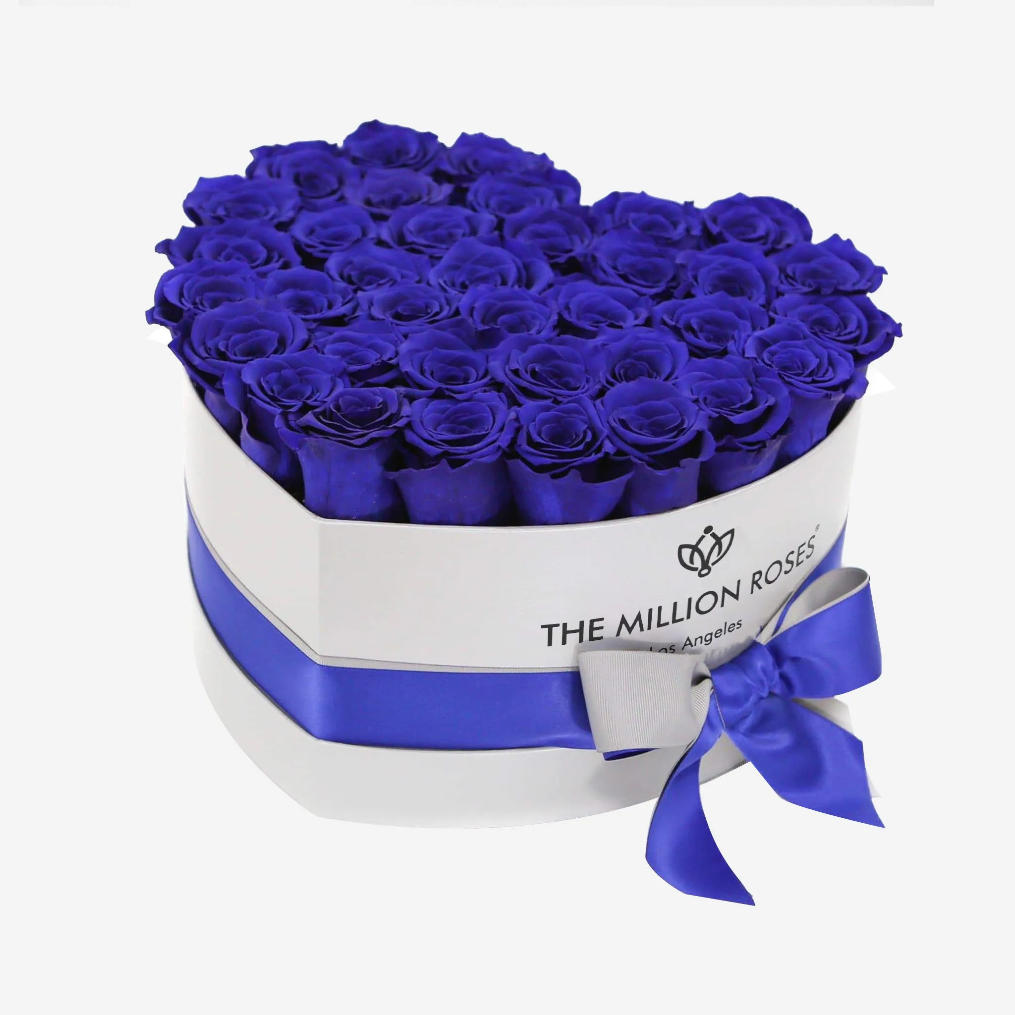 Heart White Box | Royal Blue Roses