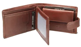 Johnny Black Bavaria 9CC Tab Closure Leather Wallet - RFID | Brown