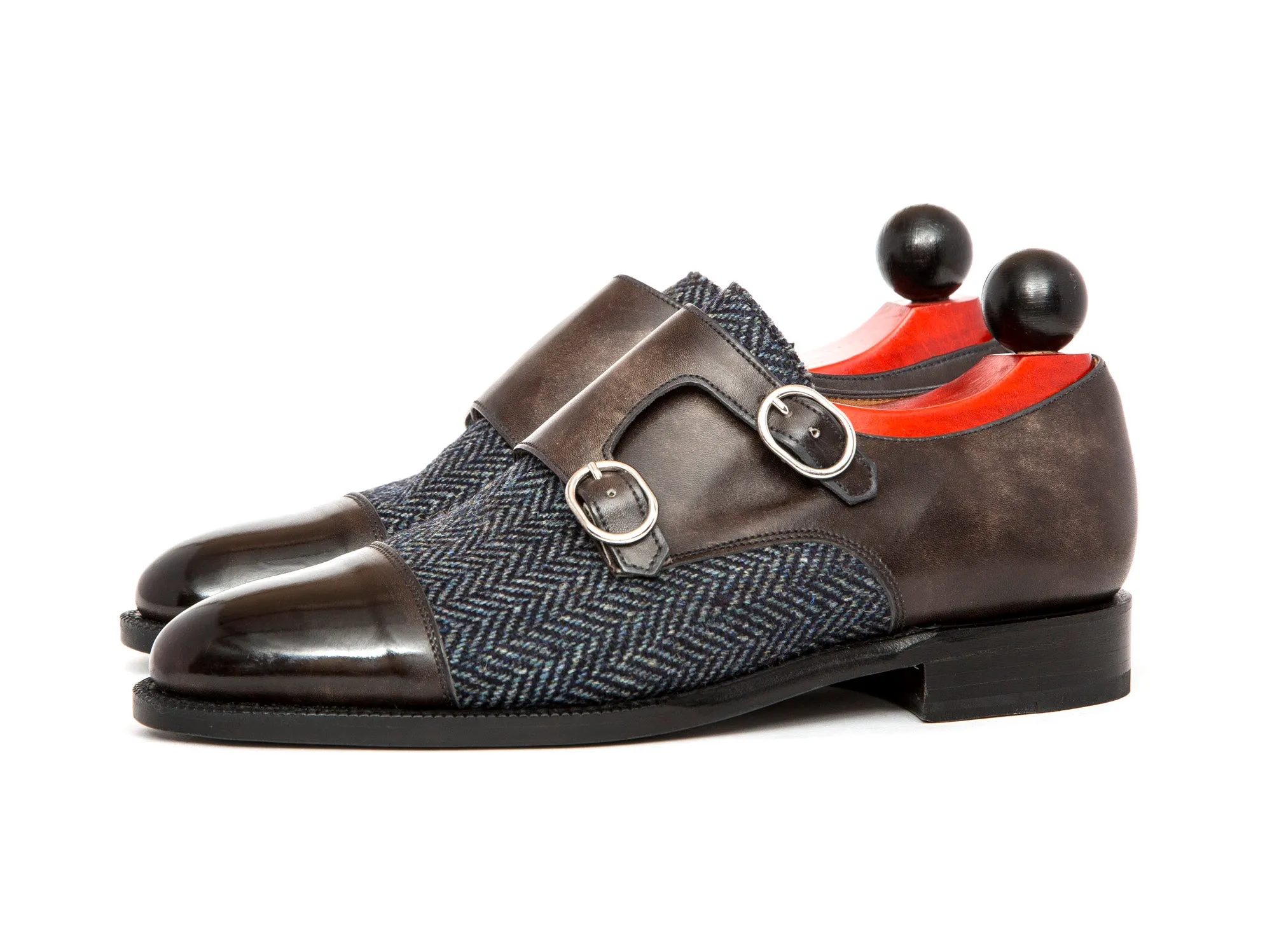 Kent - MTO - Grey Museum Calf / Blue Tweed - TMG Last - Single Leather Sole