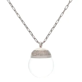 LARGE SHAHADA NECKLACE, THICKER SLICK CHAIN – SILVER