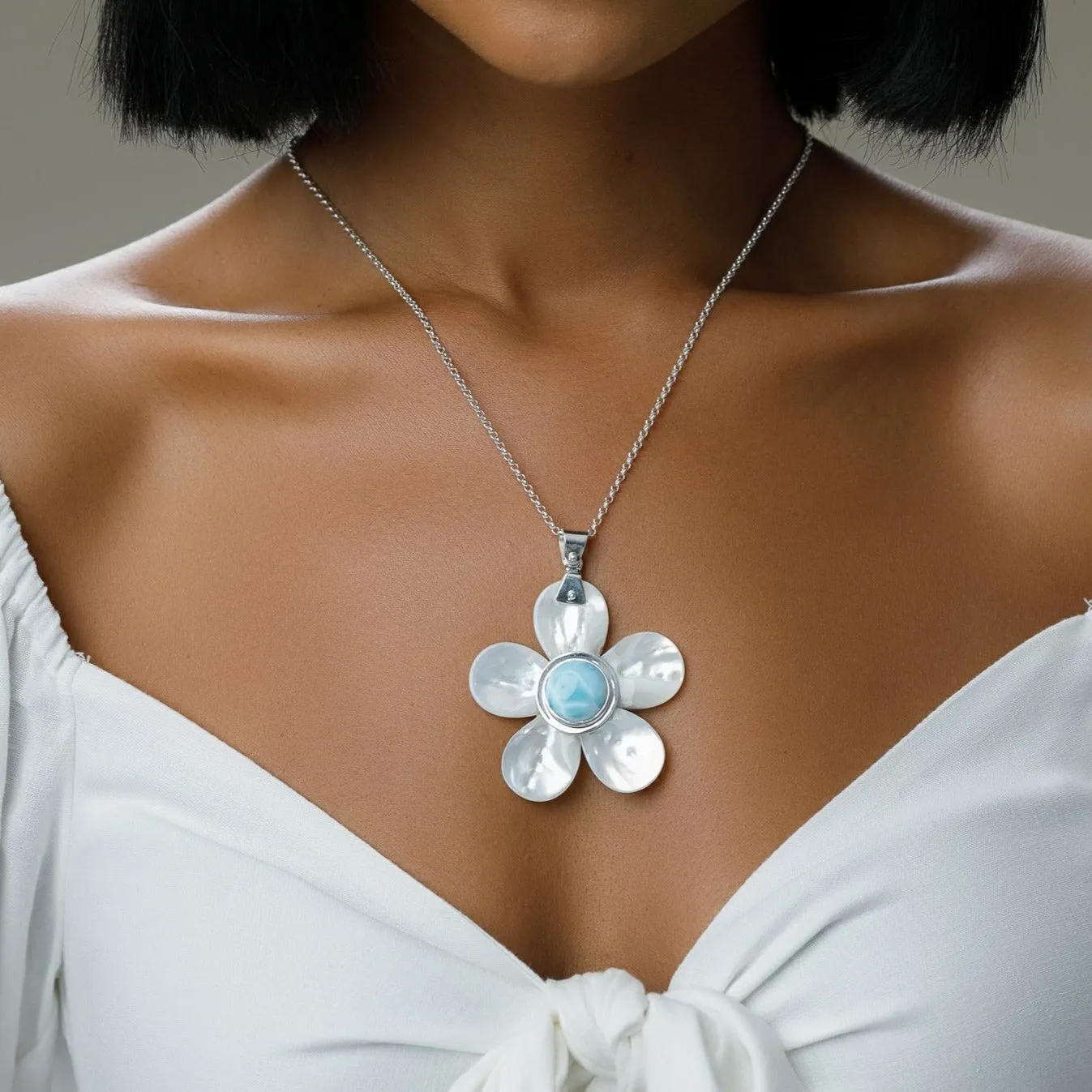 Larimar Flower Pendant Gail