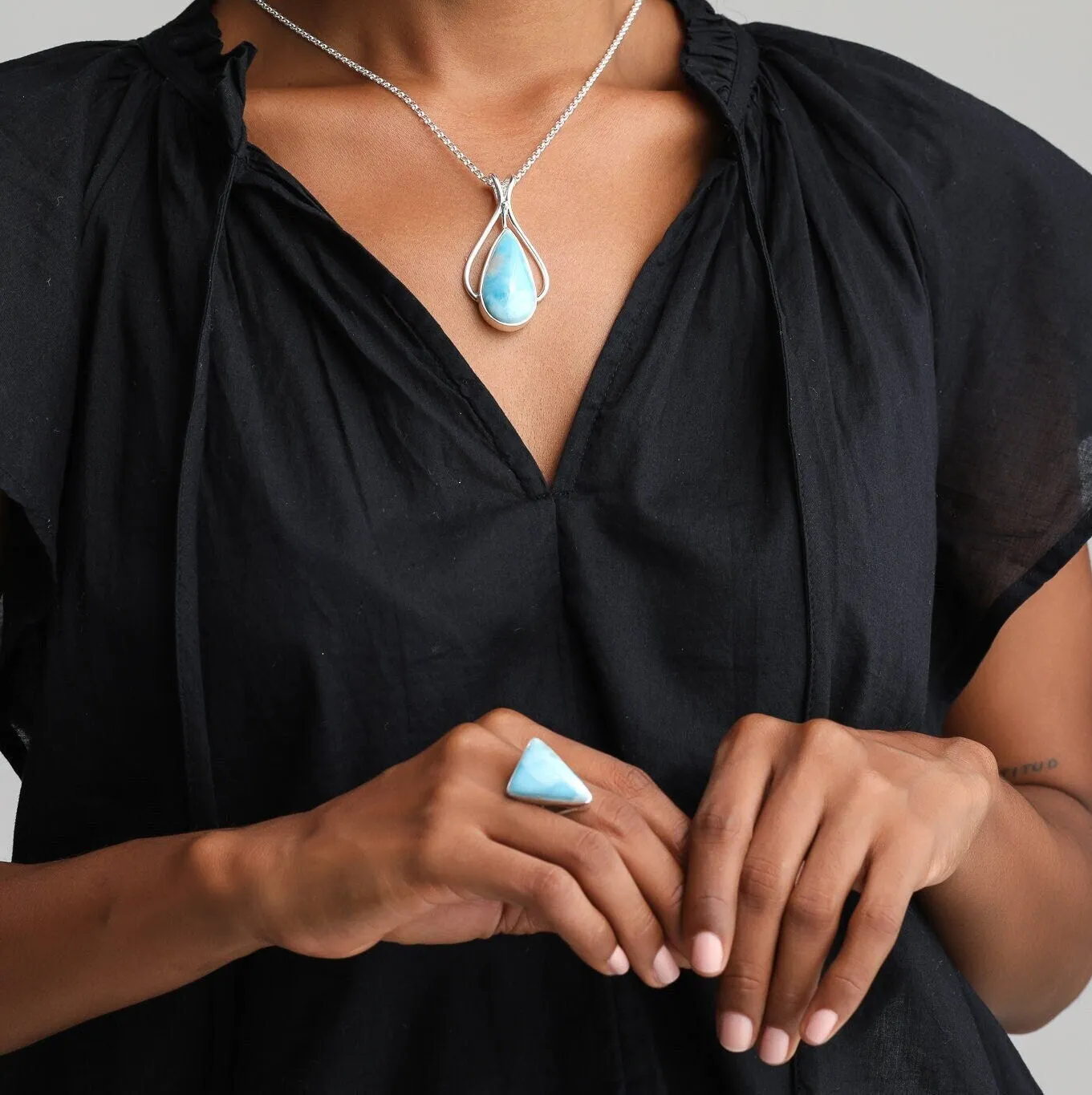 Larimar Teardrop Pendant Marceline