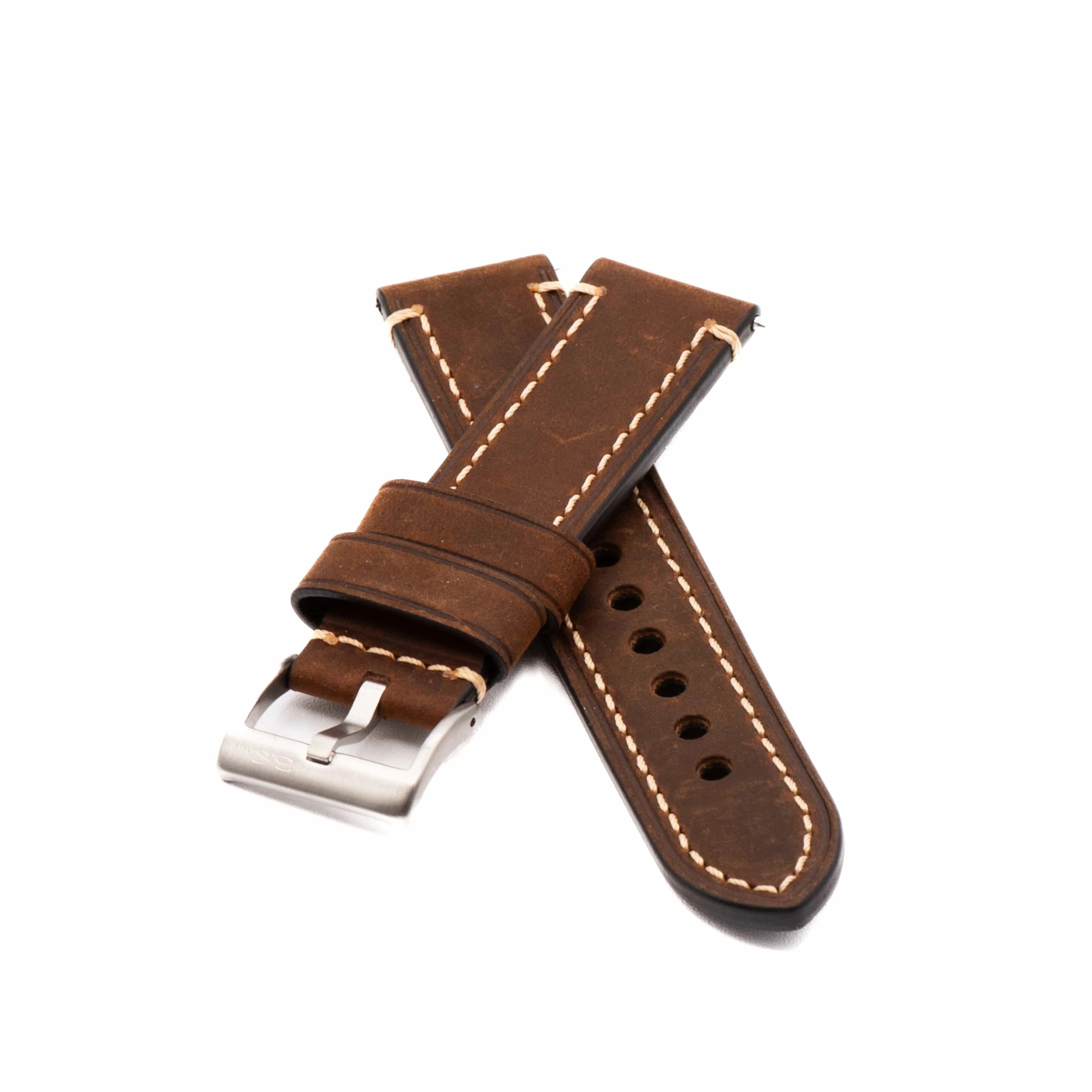 Leather - Border Stitch Saddle Brown