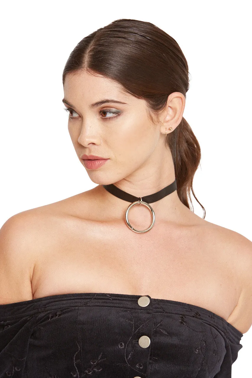 LEATHER O CHOKER