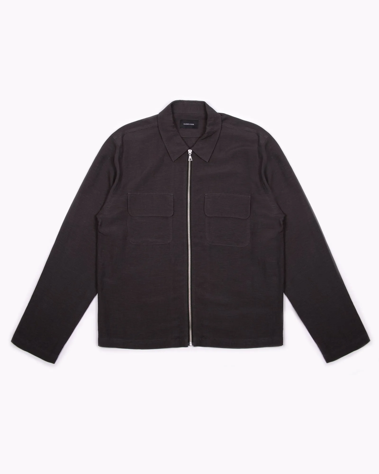 Linen Rayon Zip Blouson - Iron