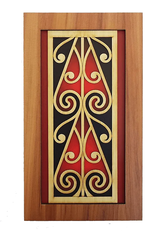 Maori Koru Rimu Wall Panel