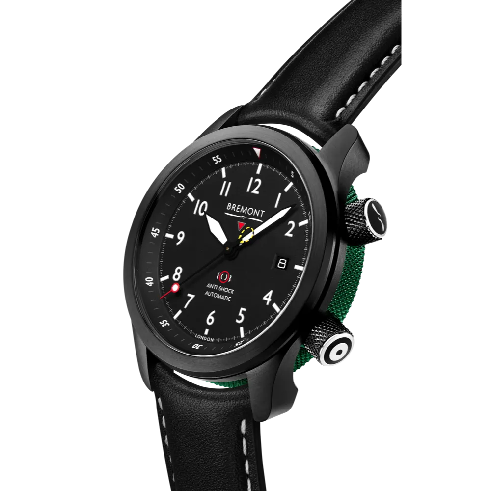 MBII Custom DLC, Black Dial with Green Barrel & Closed Case Back