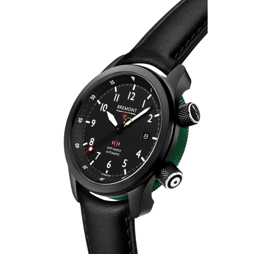 MBII Custom DLC, Black Dial with Green Barrel & Closed Case Back