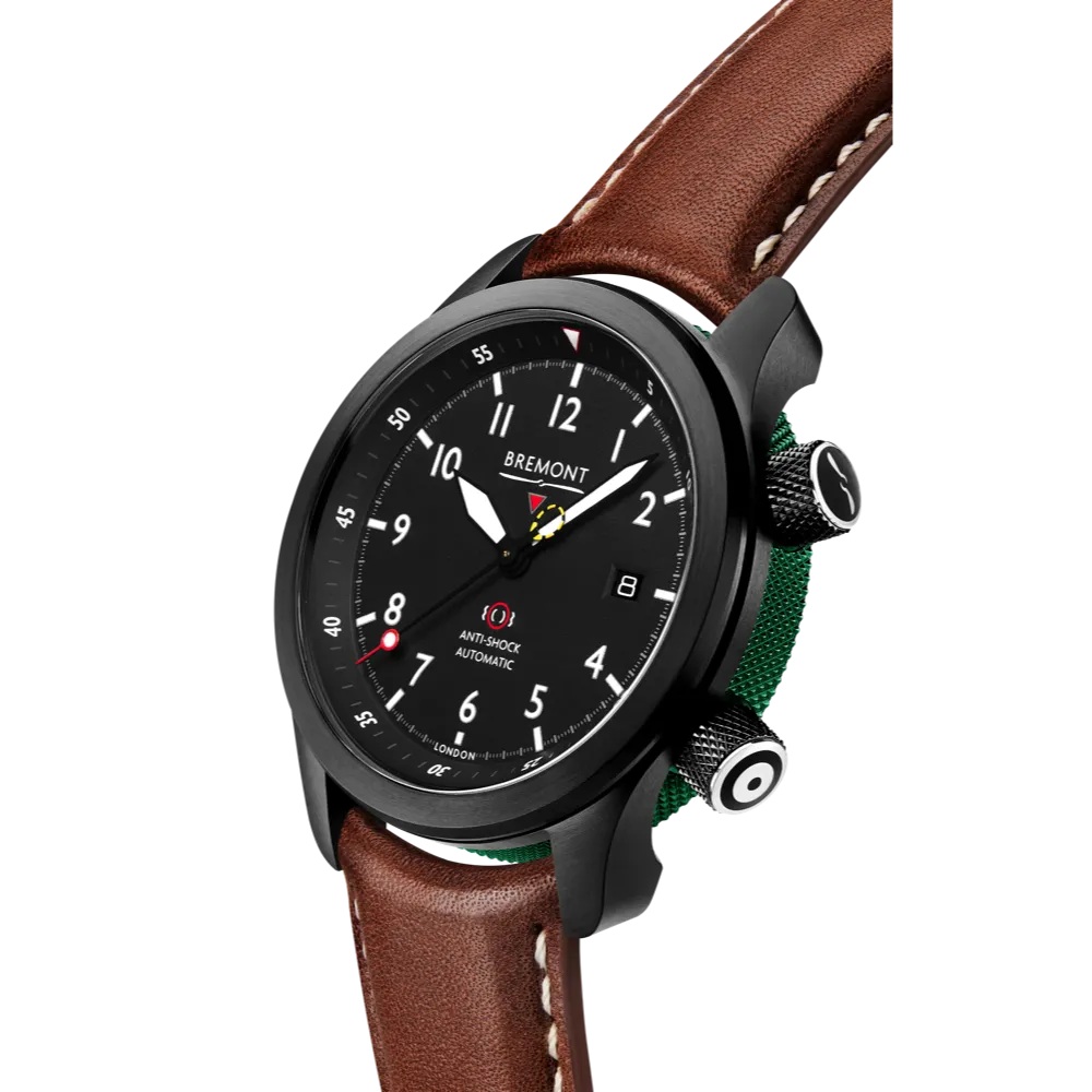 MBII Custom DLC, Black Dial with Green Barrel & Closed Case Back