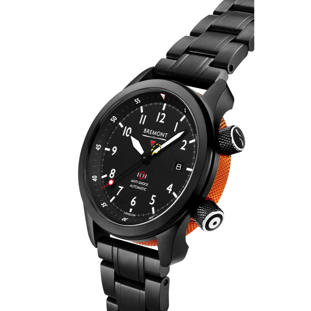 MBII Custom DLC, Black Dial with Orange Barrel & Closed Case Back