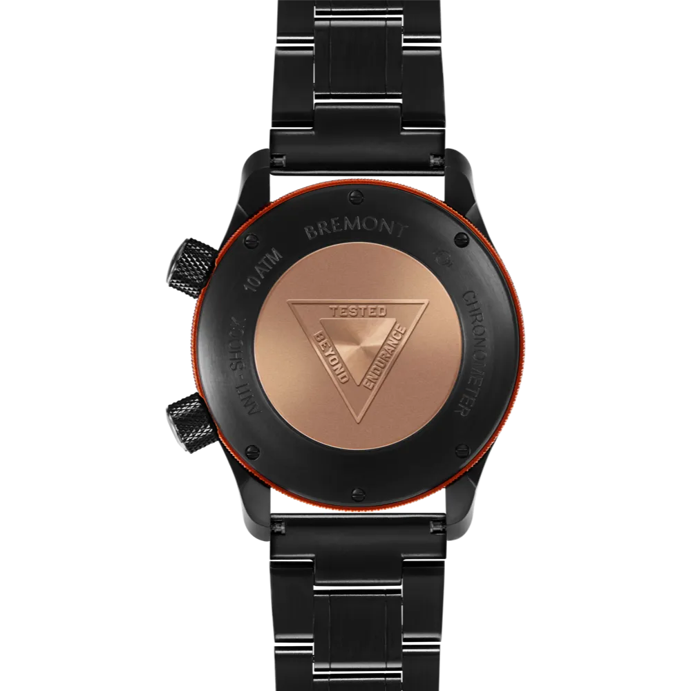 MBII Custom DLC, Black Dial with Orange Barrel & Closed Case Back