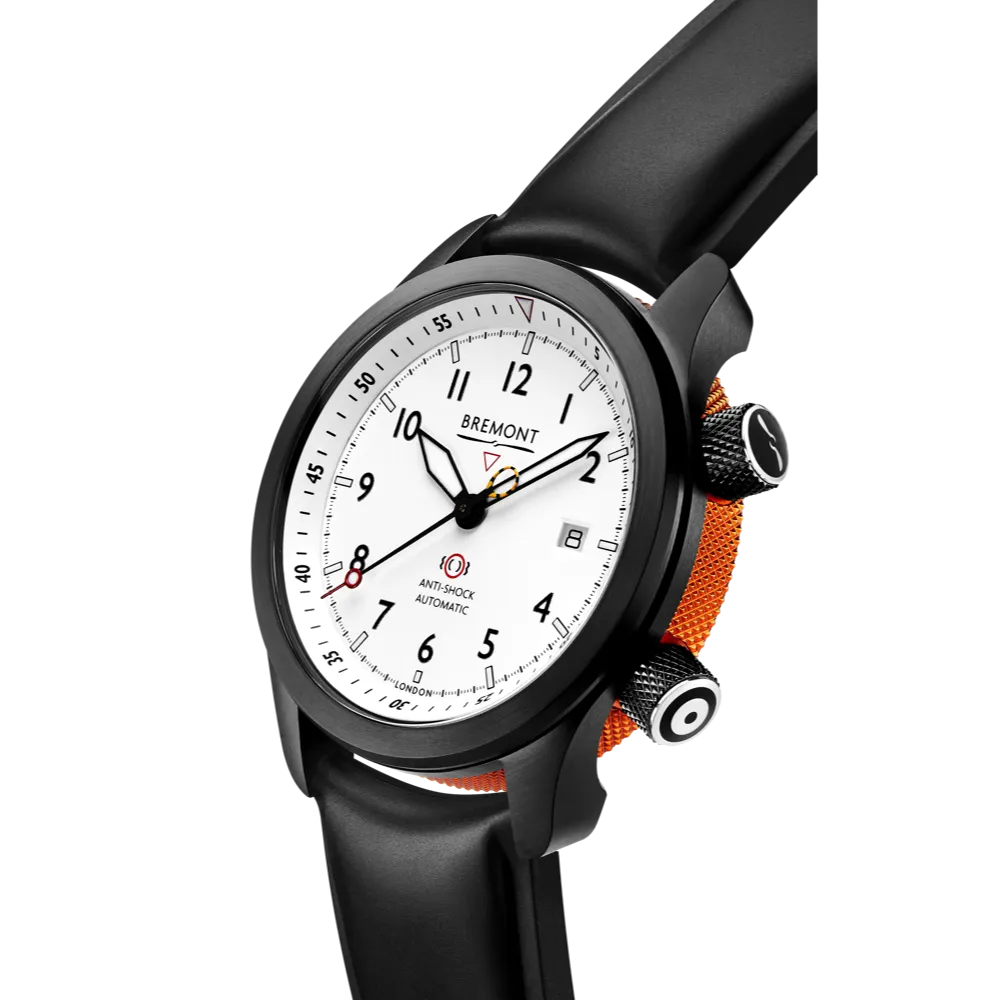 MBII Custom DLC, White Dial with Orange Barrel & Closed Case Back