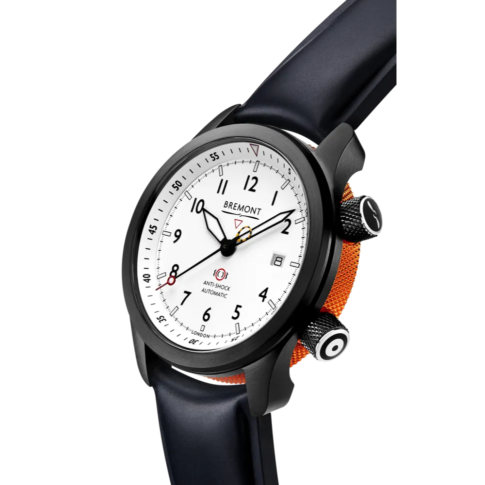 MBII Custom DLC, White Dial with Orange Barrel & Closed Case Back