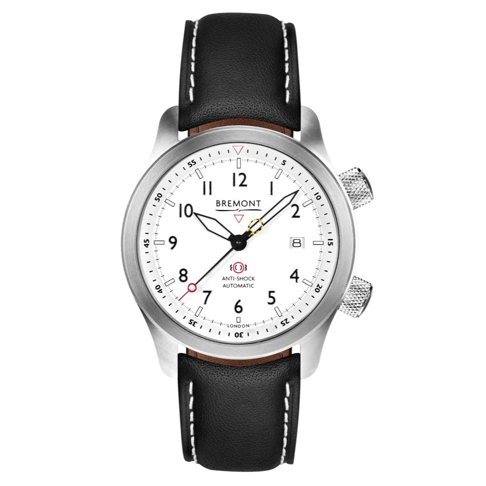 MBII Custom Stainless Steel, White Dial with Orange Barrel & Closed Case Back