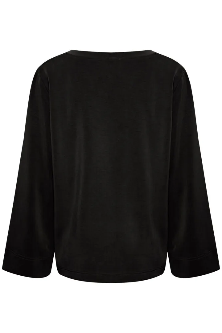 My Essential Wardrobe Elle V-neck Top in Black