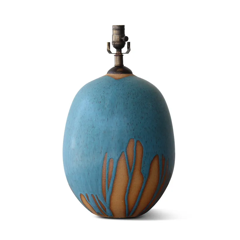 Natan Moss Round Blue Drip Lamp