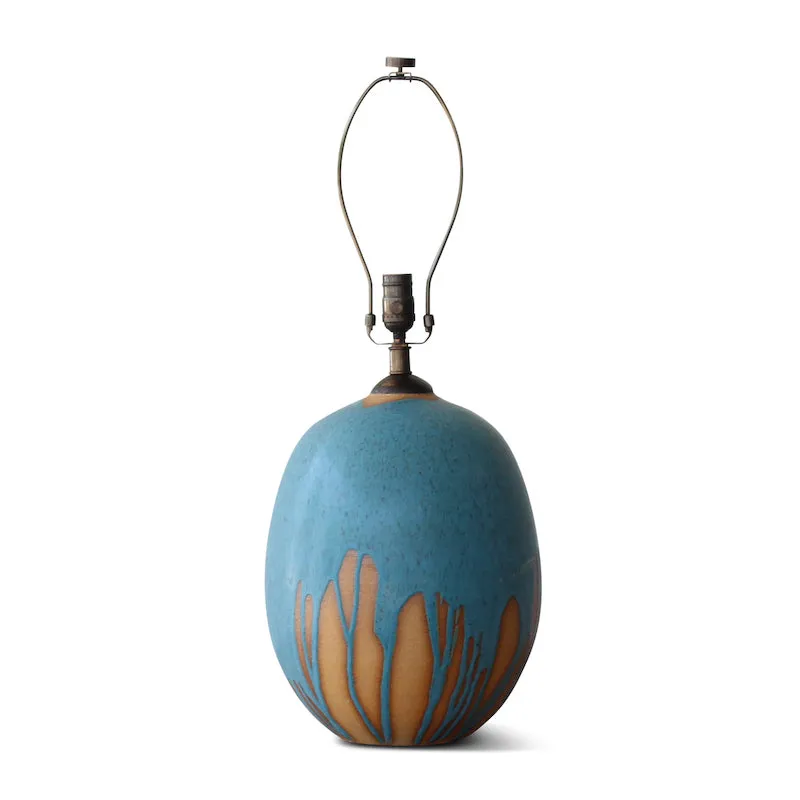 Natan Moss Round Blue Drip Lamp