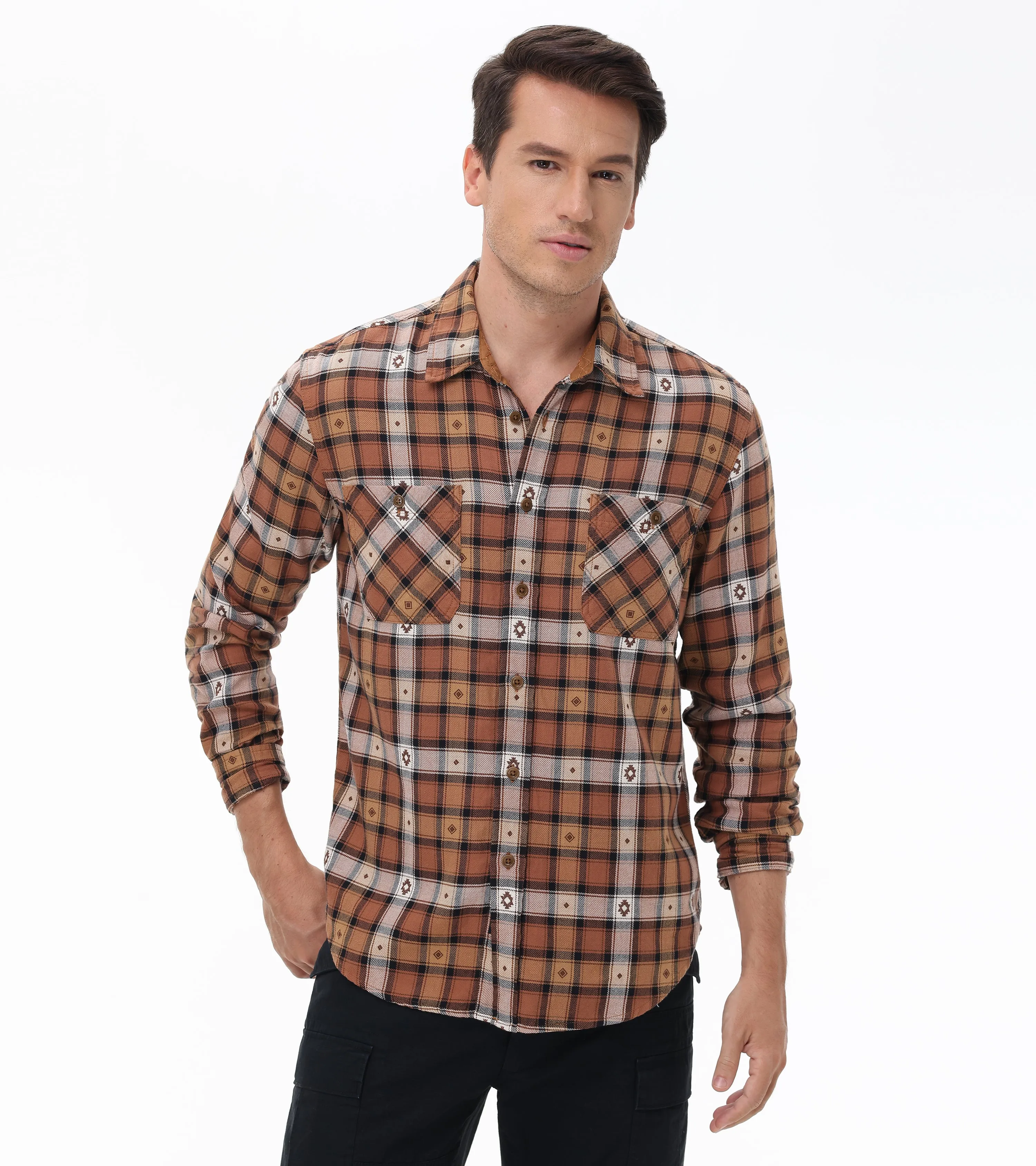 Plaid Jacquard Shirt