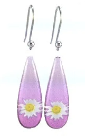 Purple Opaque Daisy Earrings