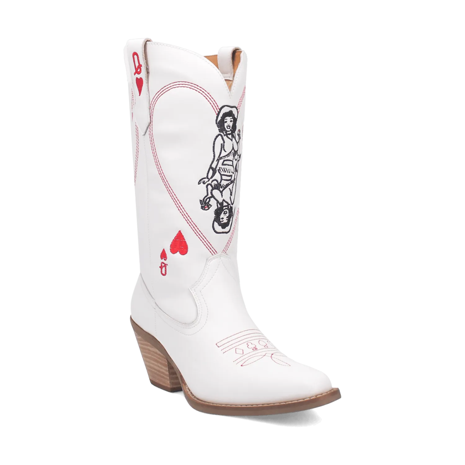 QUEEN A HEARTS  LEATHER BOOT