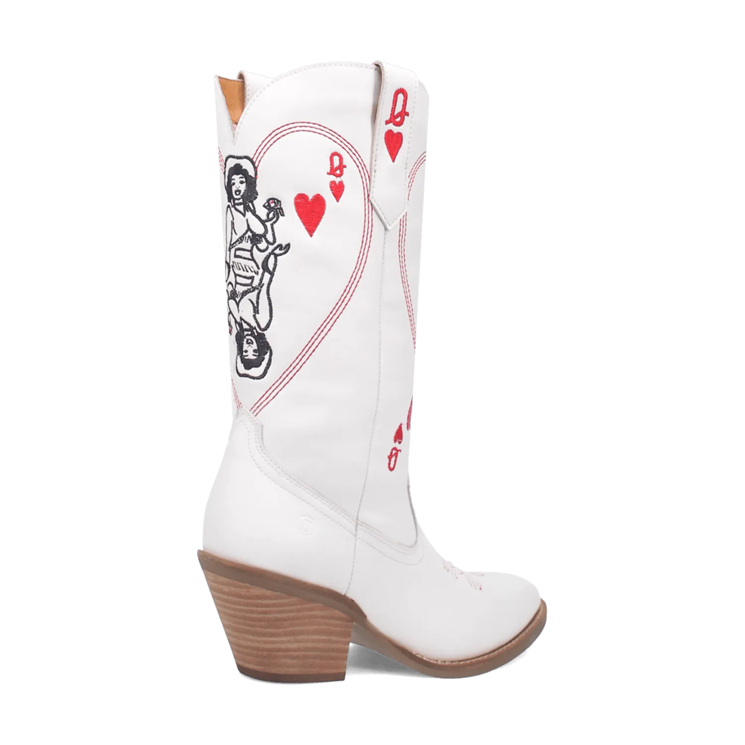 QUEEN A HEARTS  LEATHER BOOT