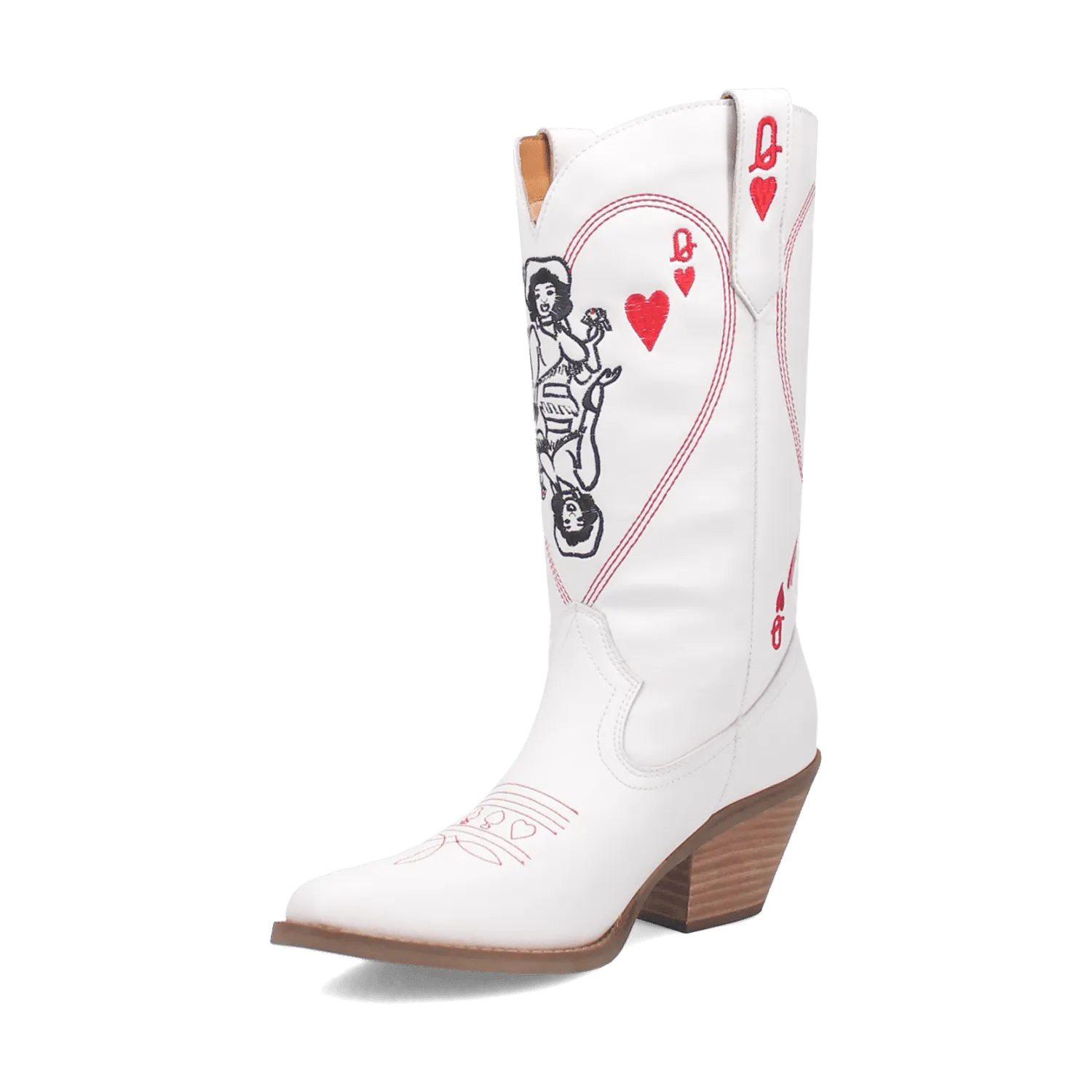 QUEEN A HEARTS  LEATHER BOOT