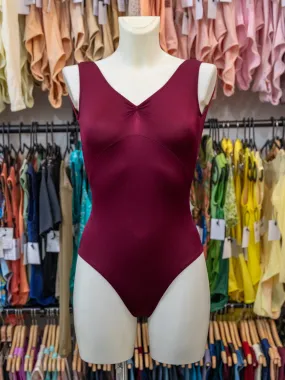 Red-purple V Neck Dance Tank Leotard MP147