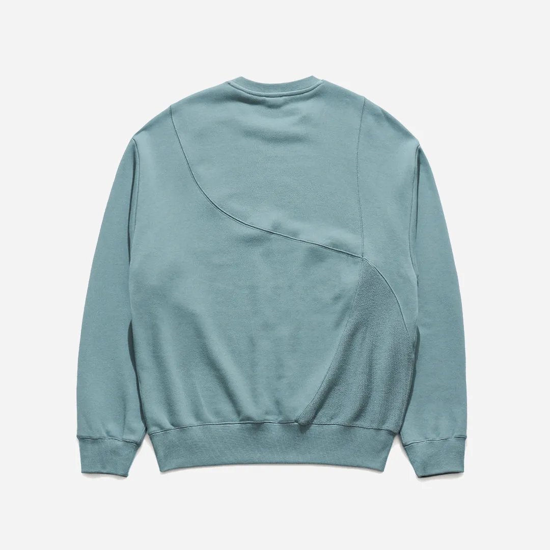 REVERSE PANEL SWEATSHIRT - AQUA SMOKE