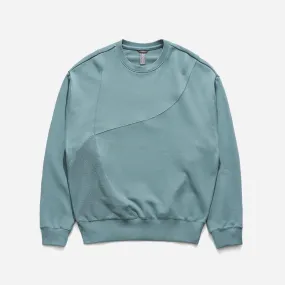 REVERSE PANEL SWEATSHIRT - AQUA SMOKE