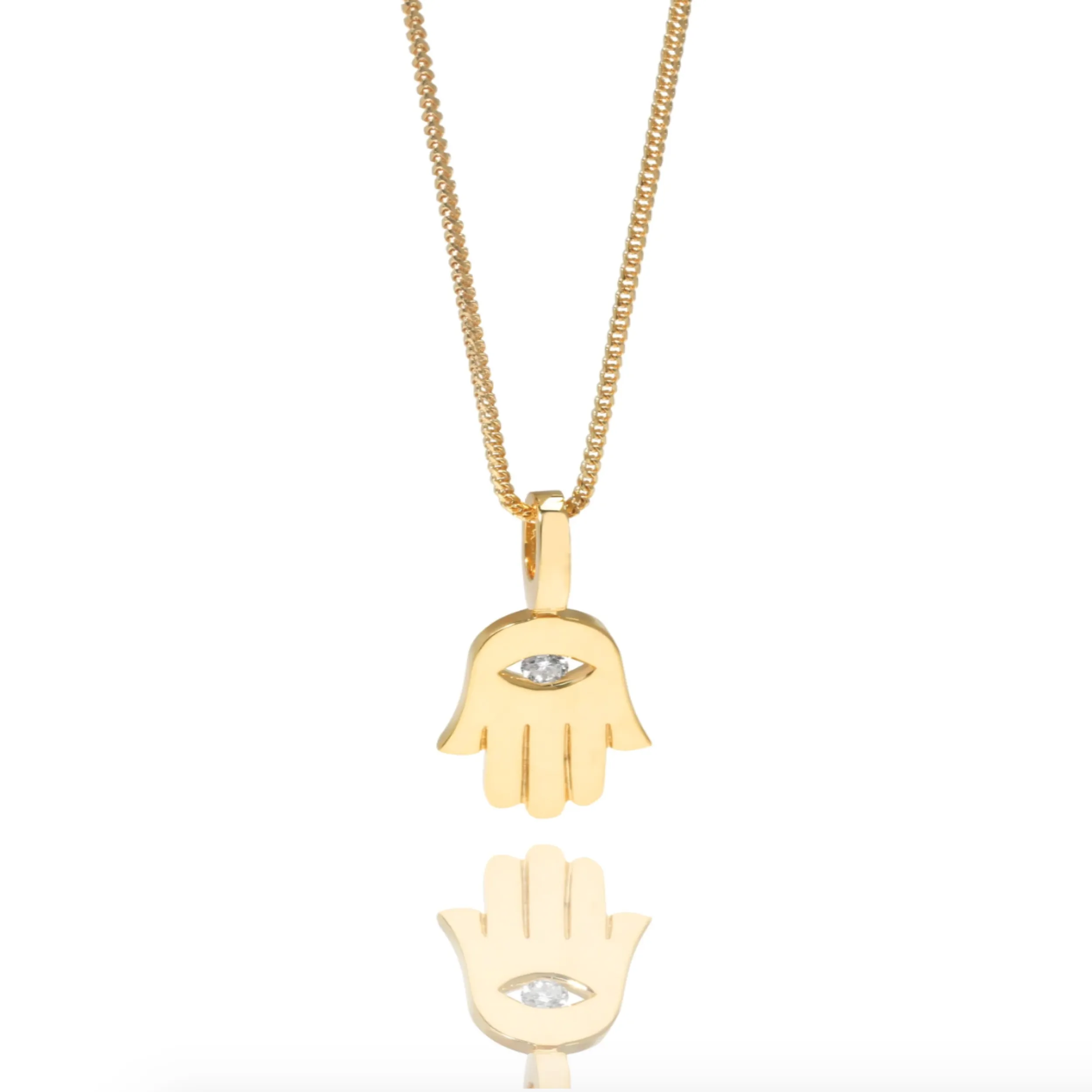 Solid 18K Hamsa Pendant