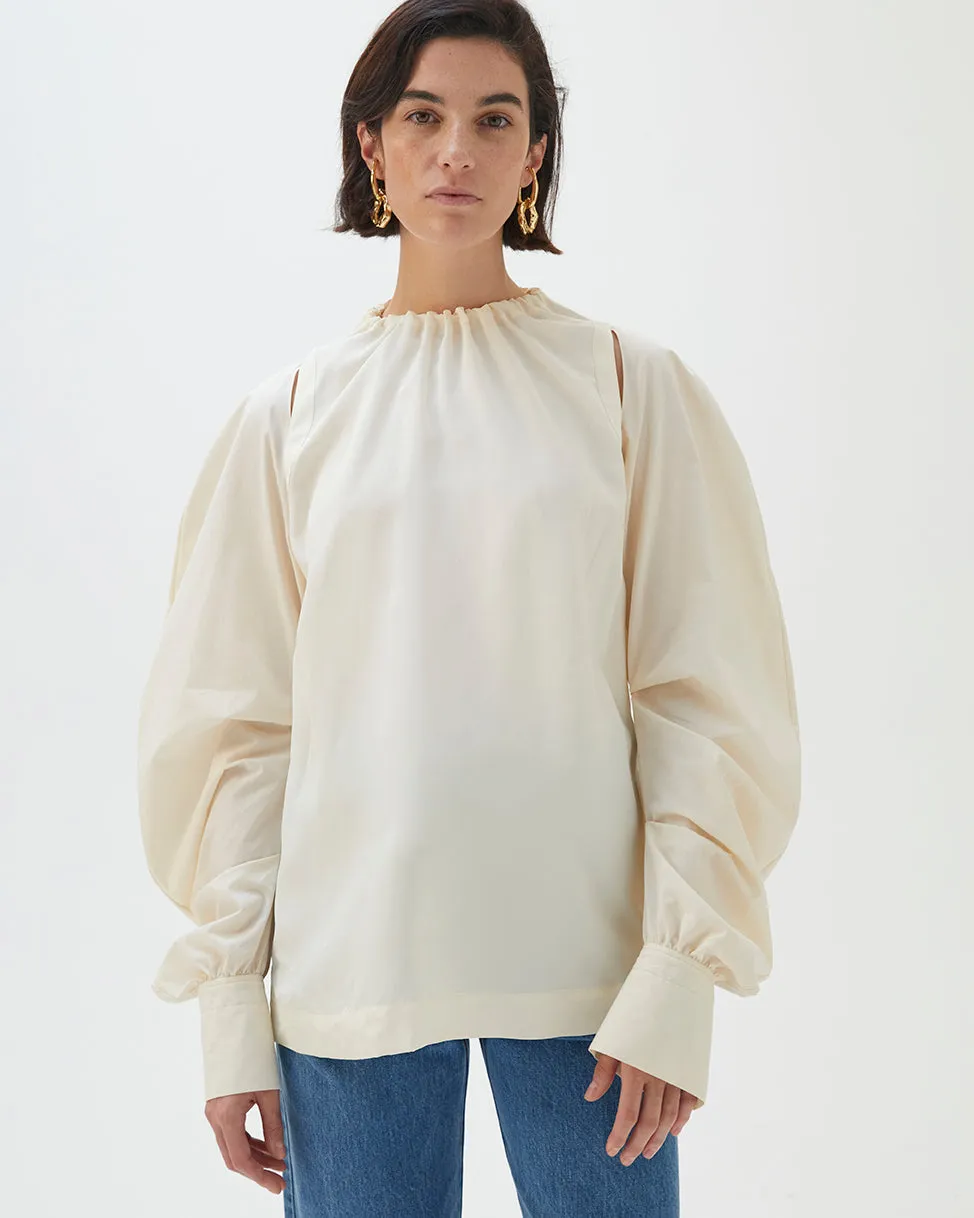 Stevie Blouse Viscose   Organic Cotton Off-White