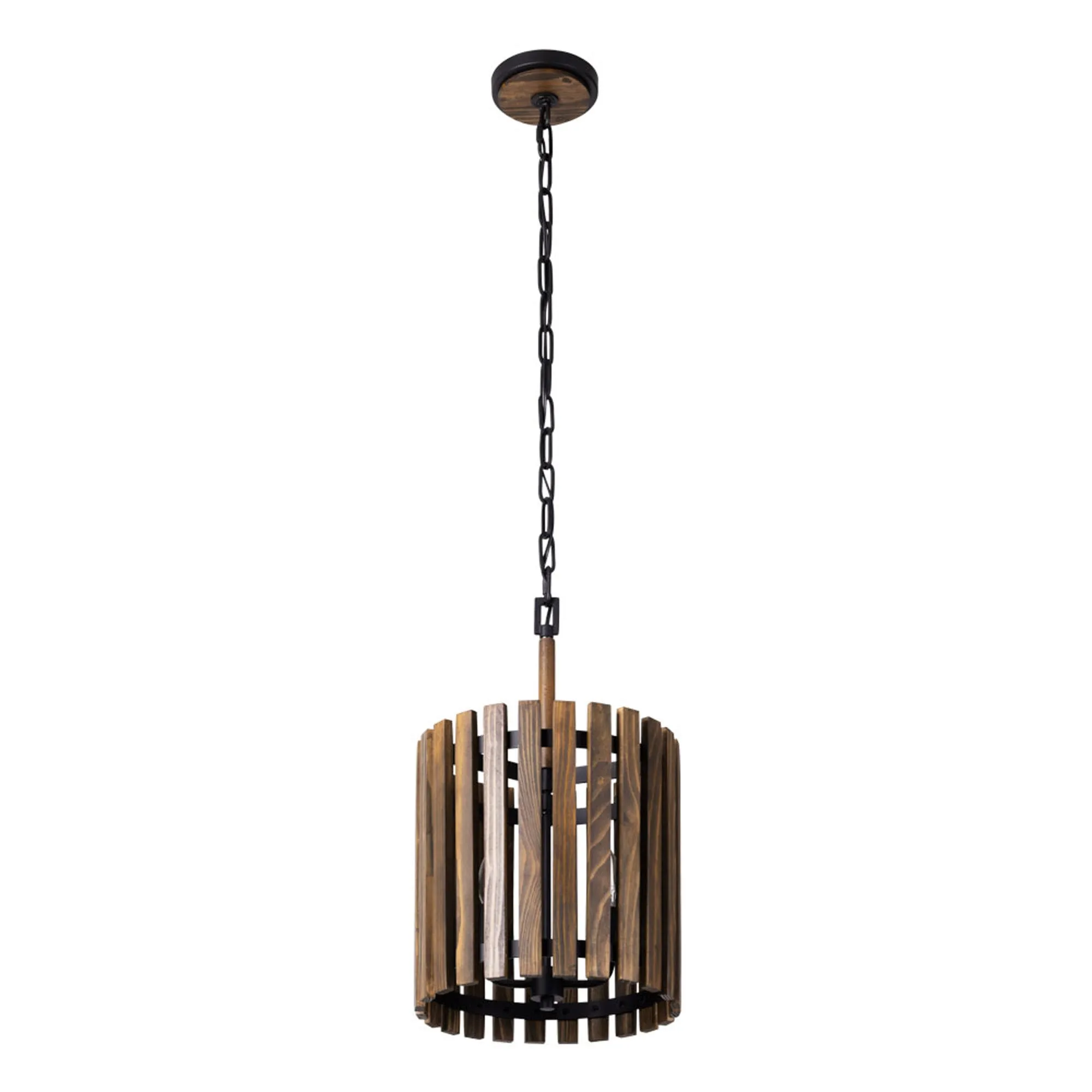 Suratto 387P02MBW 2-Light Pendant Light - Matte Black/Medium Walnut